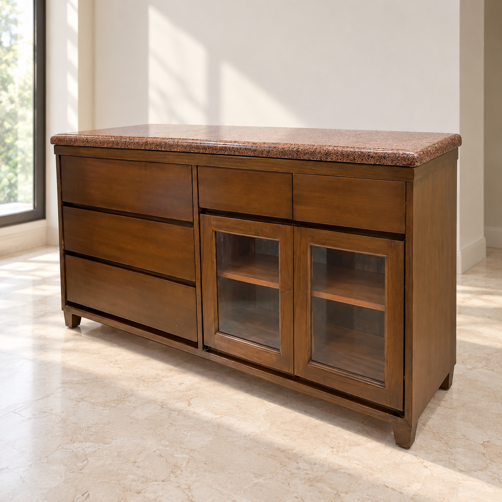 Crockery Cabinet with Granite Marble Top — Giveasy resale hero
