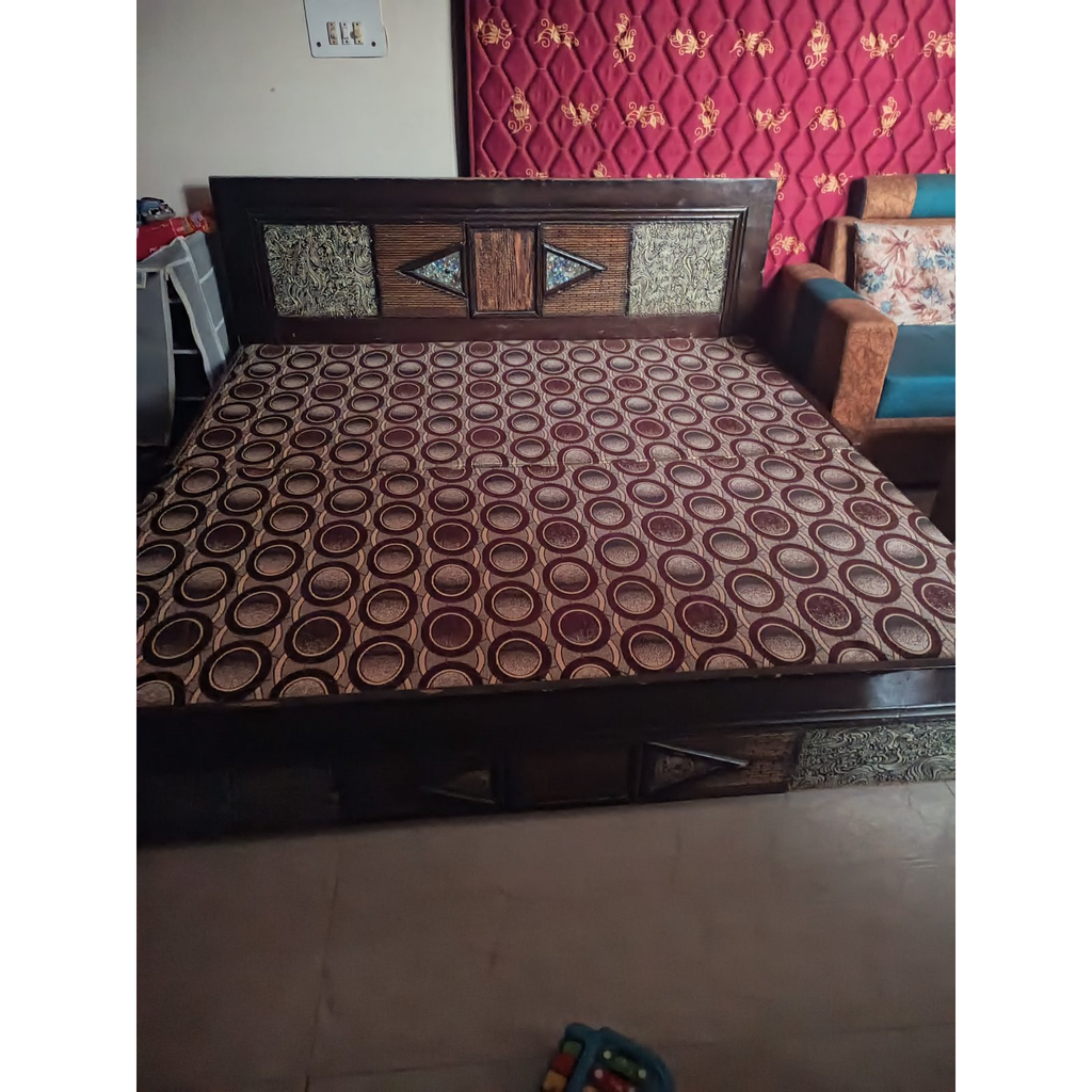 Hydraulic Storage Double Bed with Mattress - used bedroom in Gurugram - photo 4