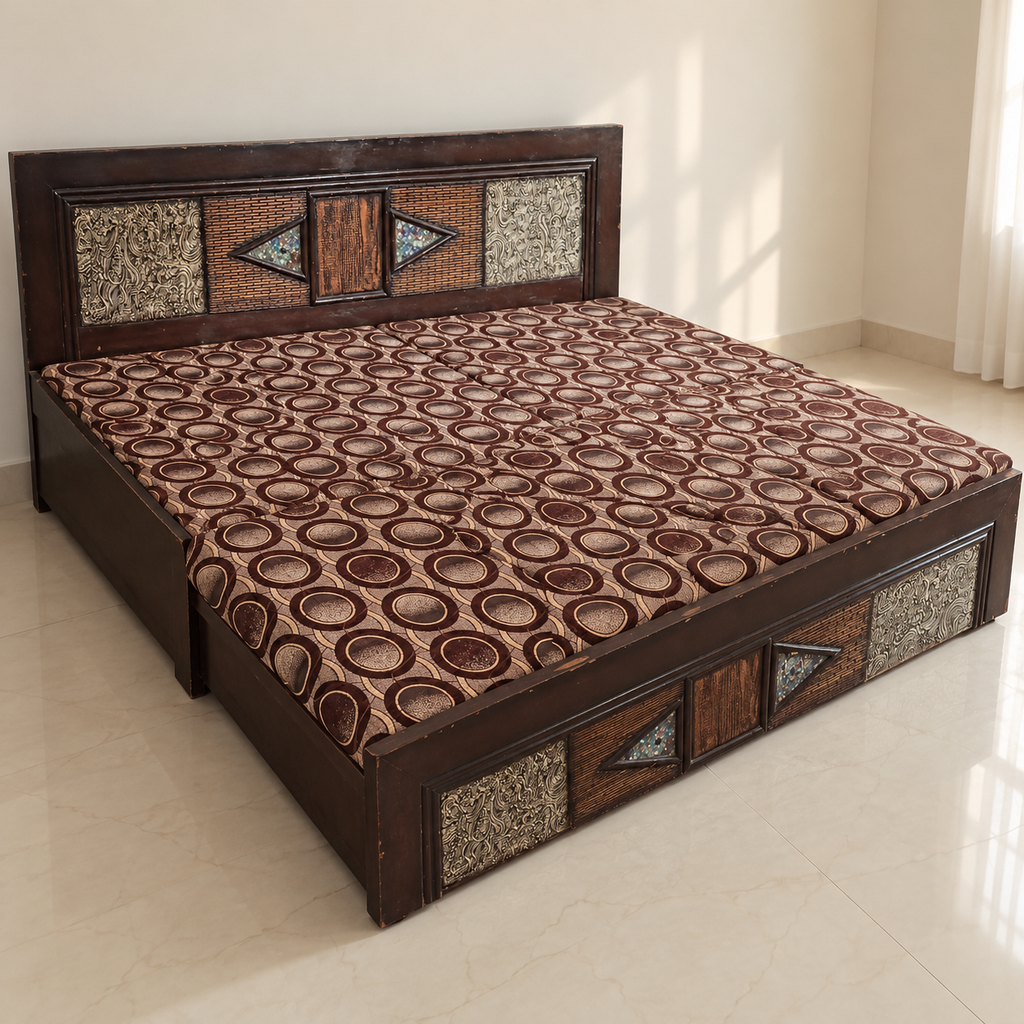 Hydraulic Storage Double Bed with Mattress - hero