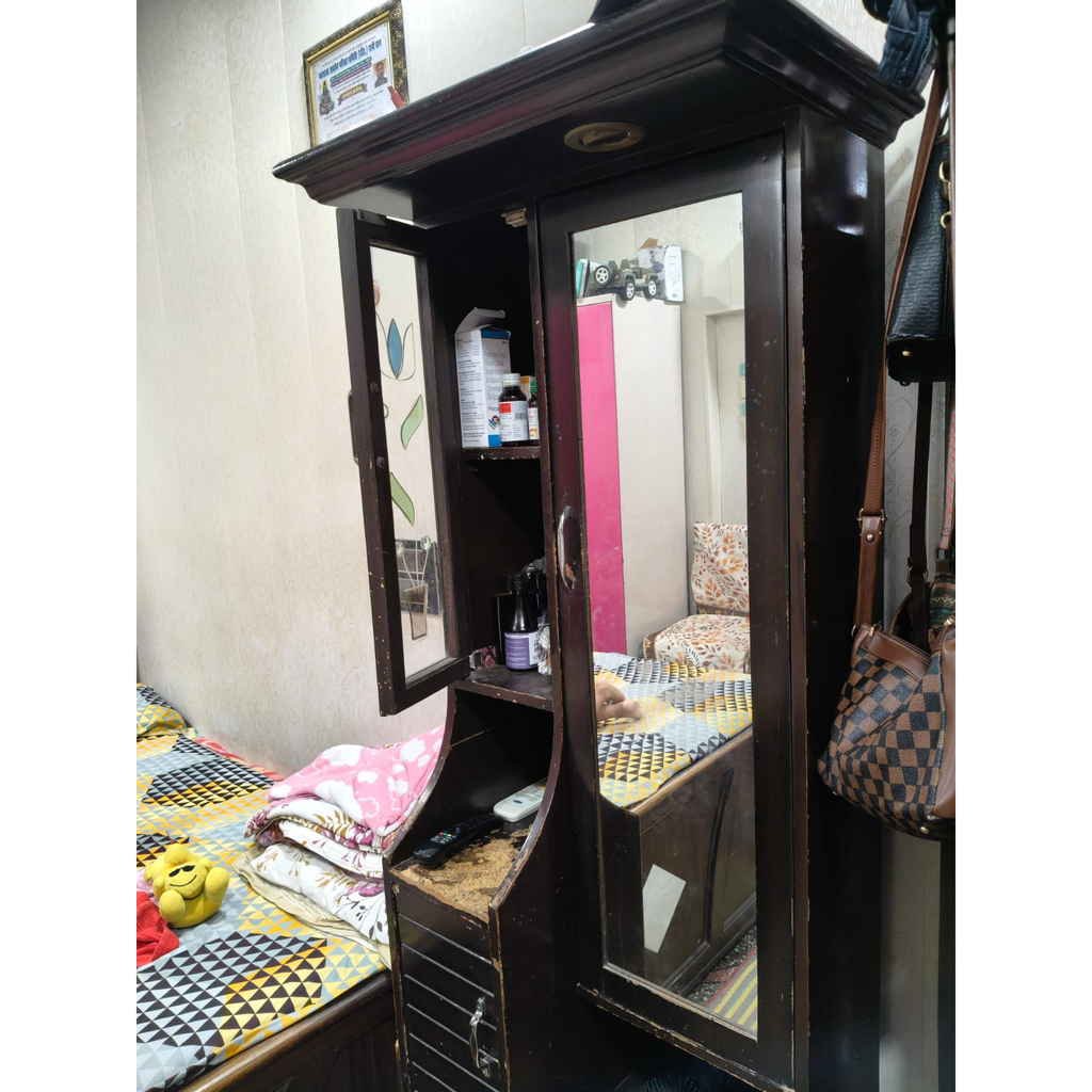 Tall Wooden Dressing Cabinet with Mirror seller photo 1