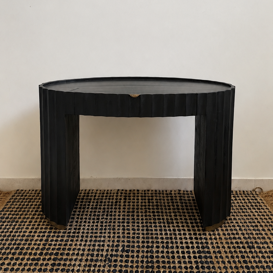 Designer Console Table & Round Mirror Set