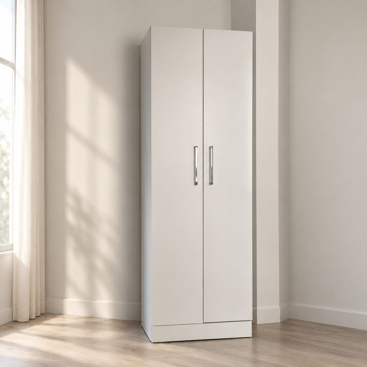 White Engineered Wood Almirah - Giveasy hero image