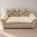 2 Seater Velvet Sofa with Floral Cushions — Giveasy photo-based hero