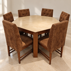 Italian Marble Hexagon Dining Table with 6 Chairs — Giveasy photo-based hero