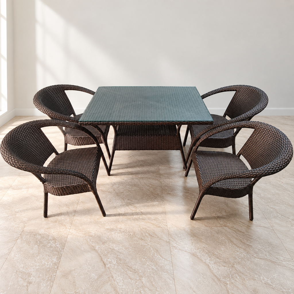 Rattan Dining Table with 4 Chairs — Giveasy photo-based hero