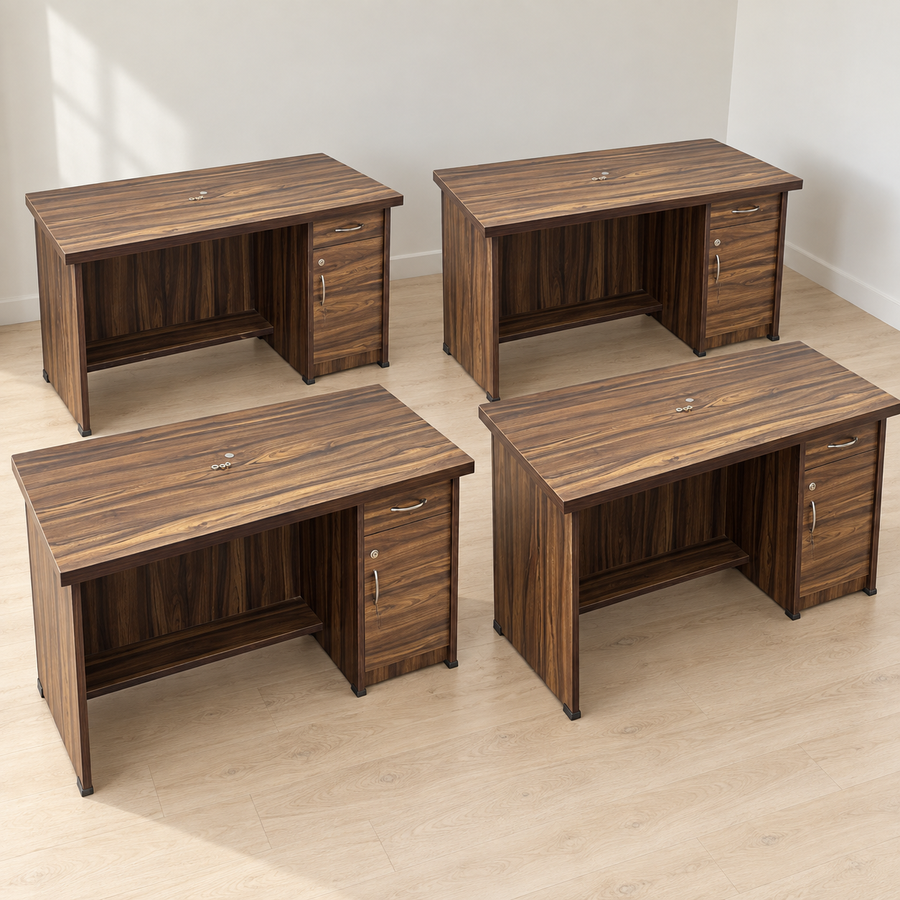 Study Table with Side Cabinet (Set of 4, Chairs Not Included) — Giveasy photo-based hero