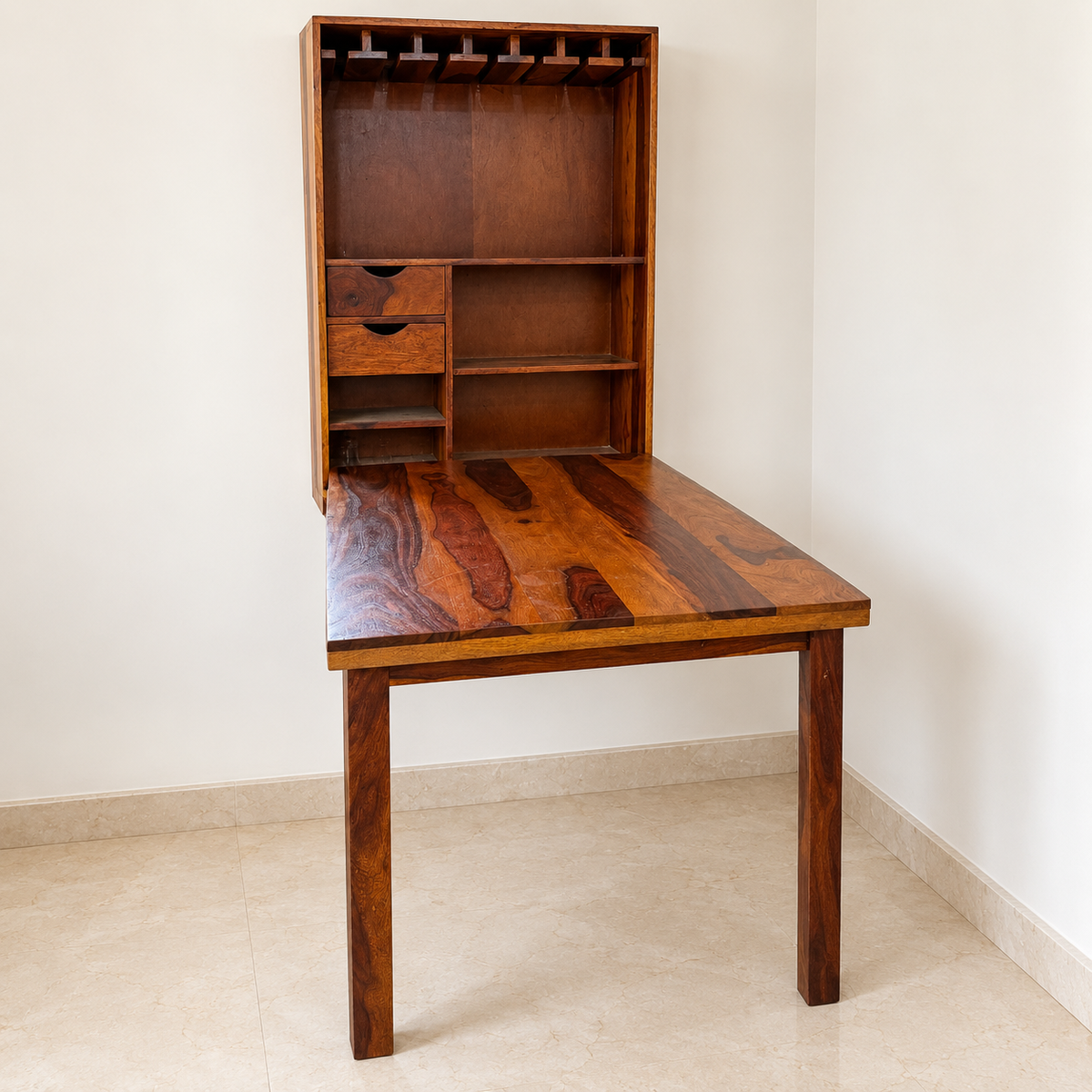 Giveasy hero: Wooden Street Sheesham Wall-Mounted Bar Unit — original visible condition preserved