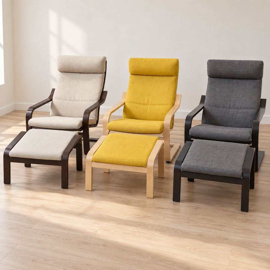 Giveasy hero: IKEA POÄNG Armchairs, Set of 3 — original visible condition preserved