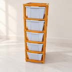 5-Drawer Plastic Storage Rack in a neutral room