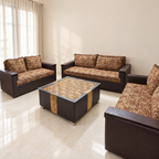 7-Seater Sofa Set (3+2+2) with Glass Centre Table in a neutral room