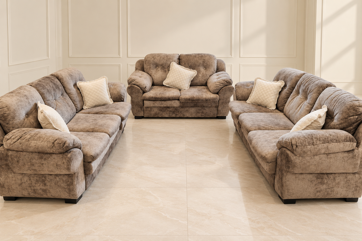 Durian 3+3+2 Fabric Sofa Set (8-Seater) in a neutral room