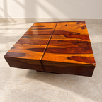 Giveasy hero: sheesham coffee table, photographed corner chip preserved