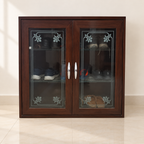 2-Door Glass Shoe Cabinet (Wenge Finish) in a neutral room