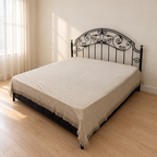 King Size Wrought Iron Storage Bed with Mattress - Lightly Used in Gurugram - hero