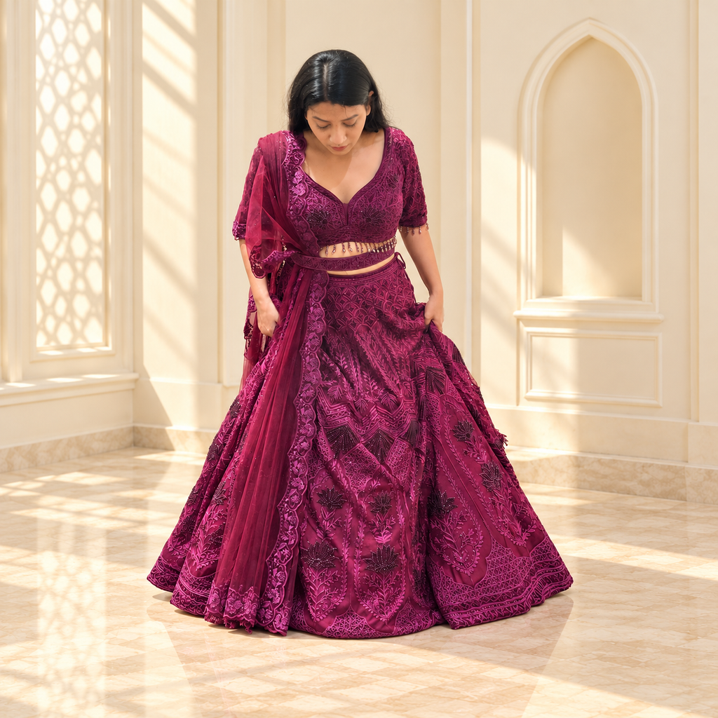 Lalit Dalmia Embroidered Wedding Lehenga, Size M - seller-photo representative hero