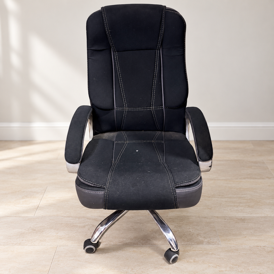 Black Padded Office Chair with Armrests - giveasy hero