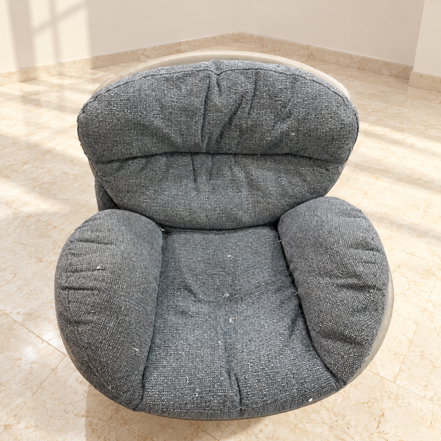 One photographed grey lounge chair; Needs Repair; second seller-listed chair not shown