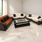 Sofa Cum Bed Set with 2 Settees and Centre Table, Wooden Frame - giveasy hero