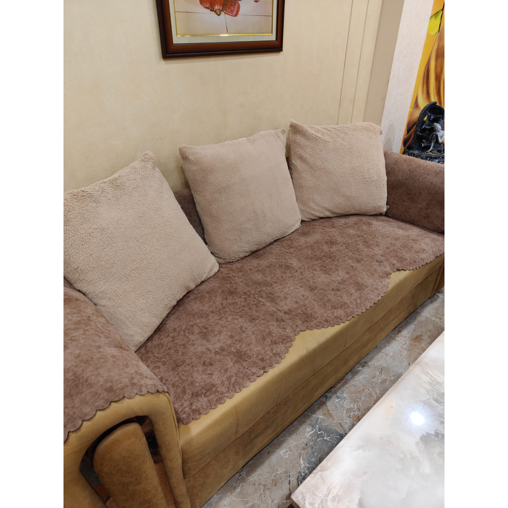 Beige 3+2+2 Sofa Set - used living-room in Delhi - photo 2