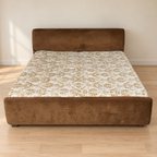 King Size Brown Upholstered Bed with Two Mattresses - Regularly Used in Delhi - hero