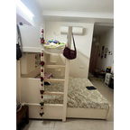 White and Beige Bunk Bed with Storage and Mattresses - used in Delhi - photo 2