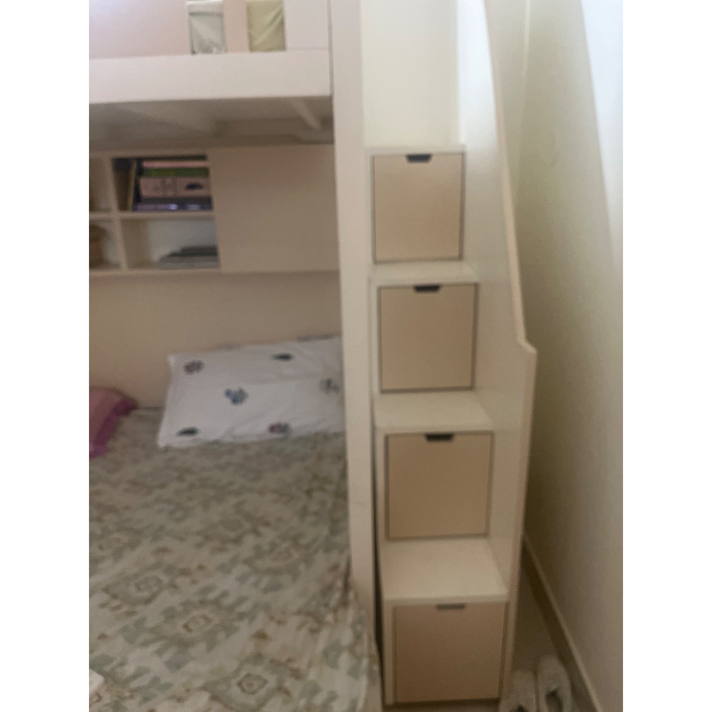 White and Beige Bunk Bed with Storage and Mattresses - used in Delhi - photo 3