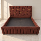 Brown Upholstered King Size Bed Frame - used item in Gurugram