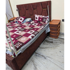 Brown Upholstered King Size Bed Frame - used item in Gurugram - photo 2