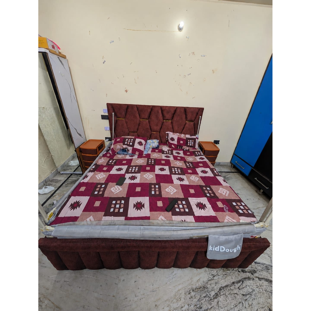 Brown Upholstered King Size Bed Frame - used item in Gurugram - photo 3
