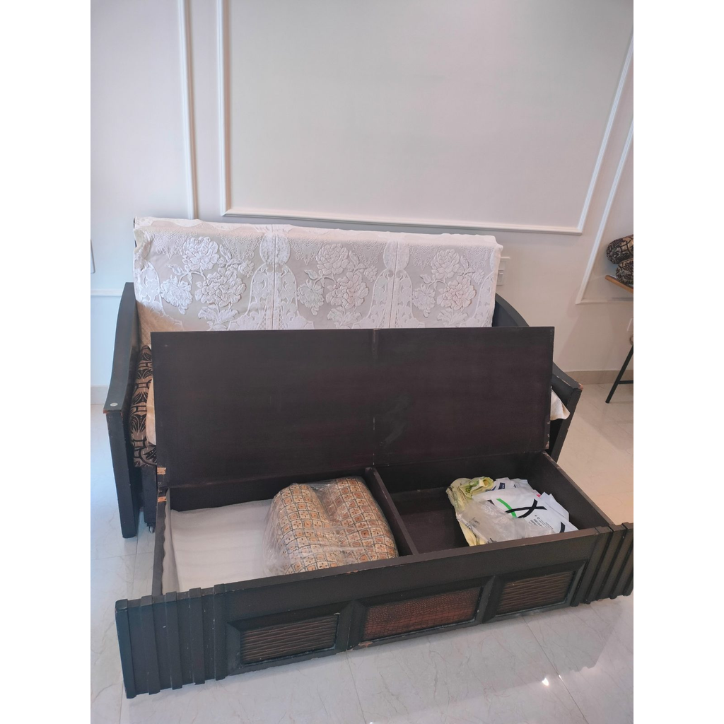 Wooden Sofa Cum Bed with Storage, 5.5 x 6.5 ft - used item in Gurugram - photo 3