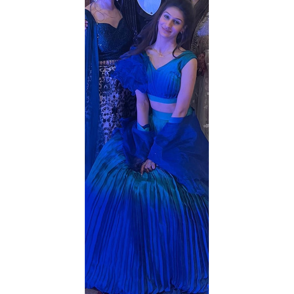 Blue Ruffle Lehenga Set - used item in Delhi - photo 1