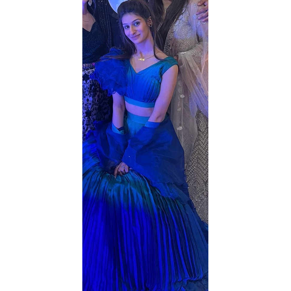 Blue Ruffle Lehenga Set - used item in Delhi - photo 2