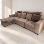 Brown Reversible L-Shape Sofa with Five Cushions - used item in Gurugram