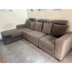 Brown Reversible L-Shape Sofa with Five Cushions - used item in Gurugram - photo 1