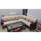 Wooden Sofa Set with Glass Table - used living-room in Delhi - photo 1