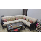 Wooden Sofa Set with Glass Table - used living-room in Delhi - photo 3