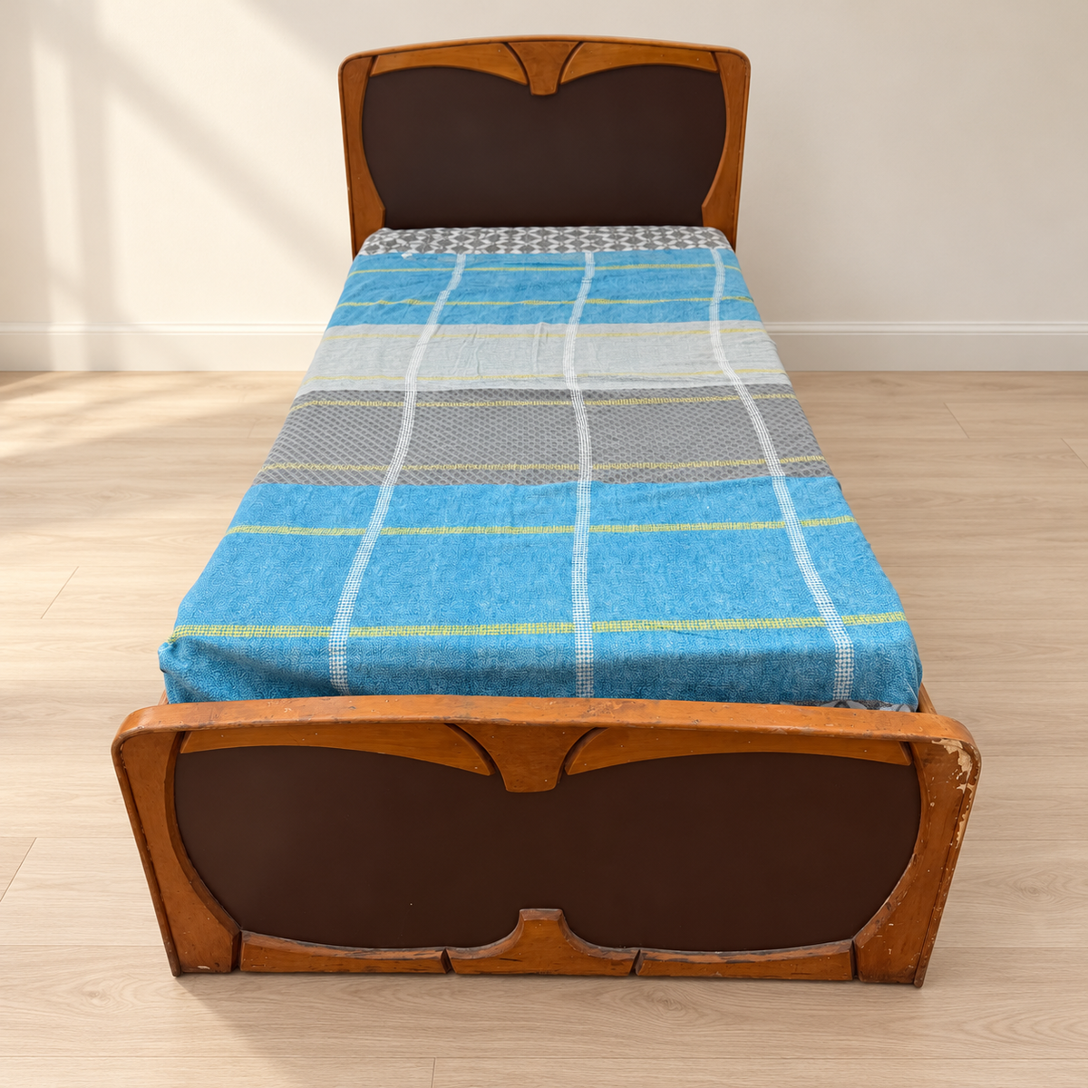Wooden Single Storage Bed with Mattress - hero