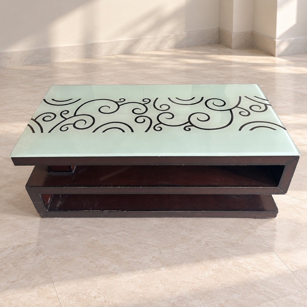 Glass-Top Centre Table, 4 x 2 ft - Regularly Used