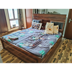 Two Wooden Bed Frames with Padded Headboards - used bedroom in Faridabad - photo 2