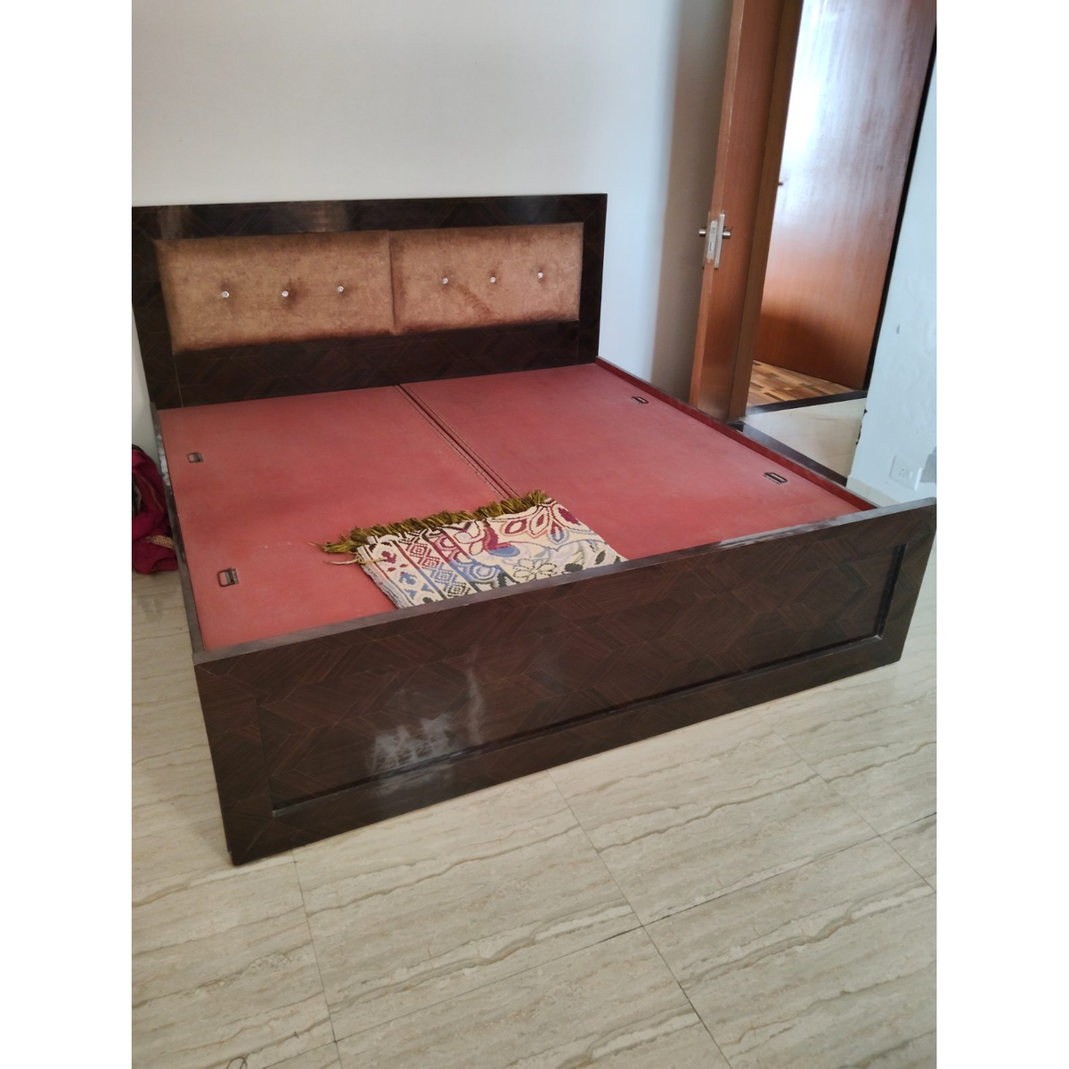 Two Wooden Bed Frames with Padded Headboards - used bedroom in Faridabad - photo 3