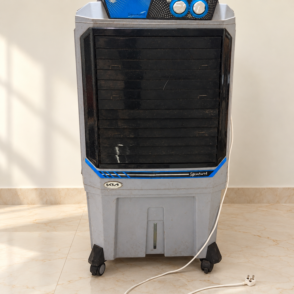 Grey and Blue Air Cooler on Castors - resale hero