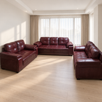 Burgundy 3+2+2 Seater Leatherette Sofa Set - resale hero