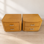 Pair of Two-Drawer Wooden Bedside Tables - faithful resale hero