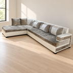 Grey 7-Seater L-Shaped Fabric Sofa - faithful resale hero