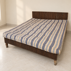 Wooden Double Bed with Slatted Headboard and Mattress - faithful seller-photo hero