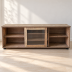 Wood-Finish TV Cabinet with Sliding Glass Door - Regularly Used - Delhi - hero