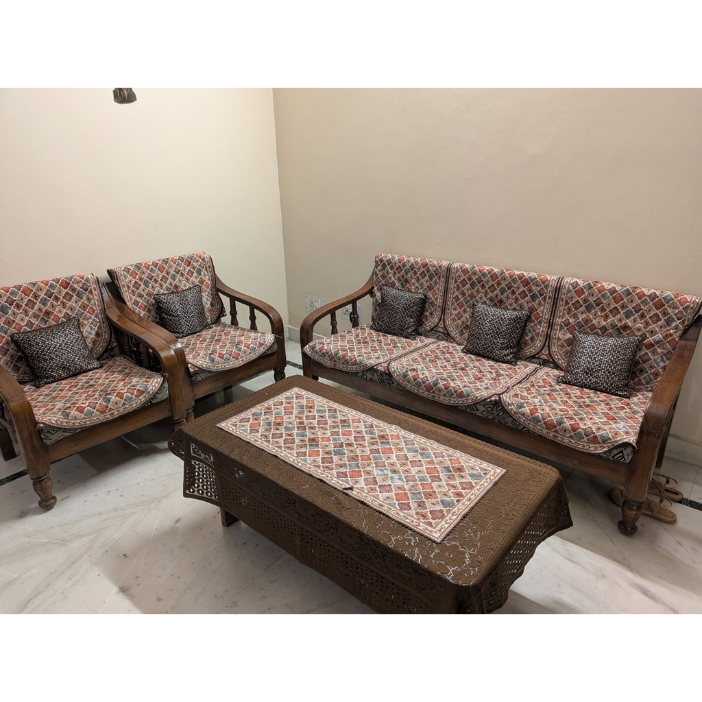 Wooden Sofa Set with Table - used living-room in Ghaziabad - photo 1