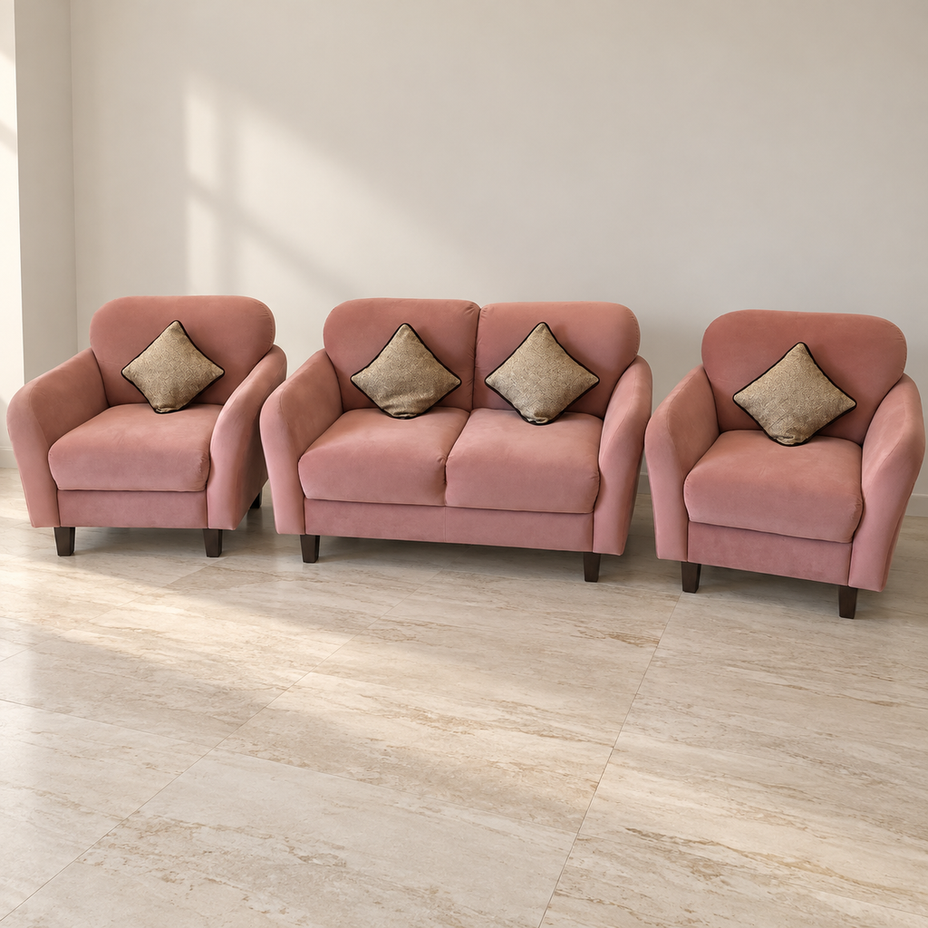 2+1+1 Fabric Sofa Set, photographed wear preserved