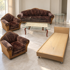 Sofa Set, Single Bed, Glass Table and Stand Bundle, photographed wear preserved