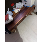 Wooden Coffee Table with Drawer, Broken Leg - photo 2